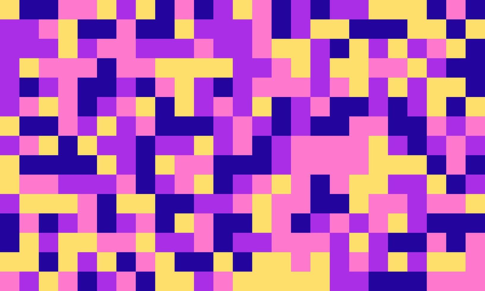 Abstract pixel art background. Vibrant, multicolored squares create a dynamic, playful pattern perfect for website banners, social media, or textile designs. vector