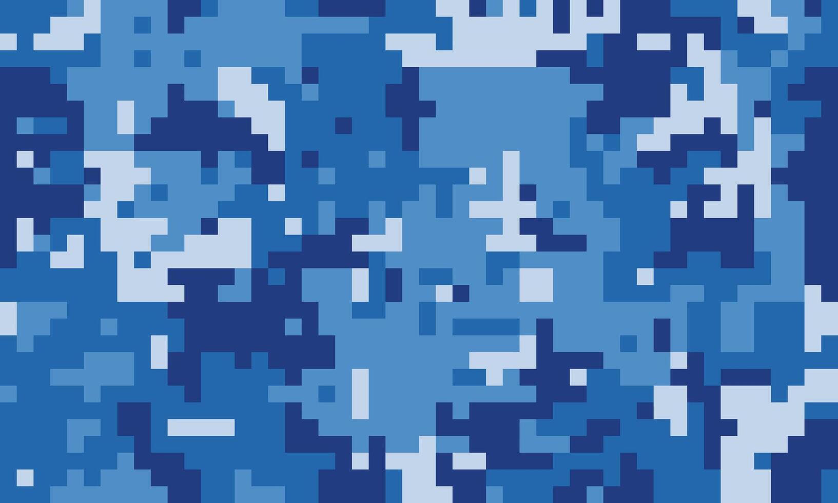 Abstract digital camouflage pattern in shades of blue. Perfect for backgrounds, textiles, or techthemed designs. Modern, pixelated style evokes a sense of mystery and concealment. vector