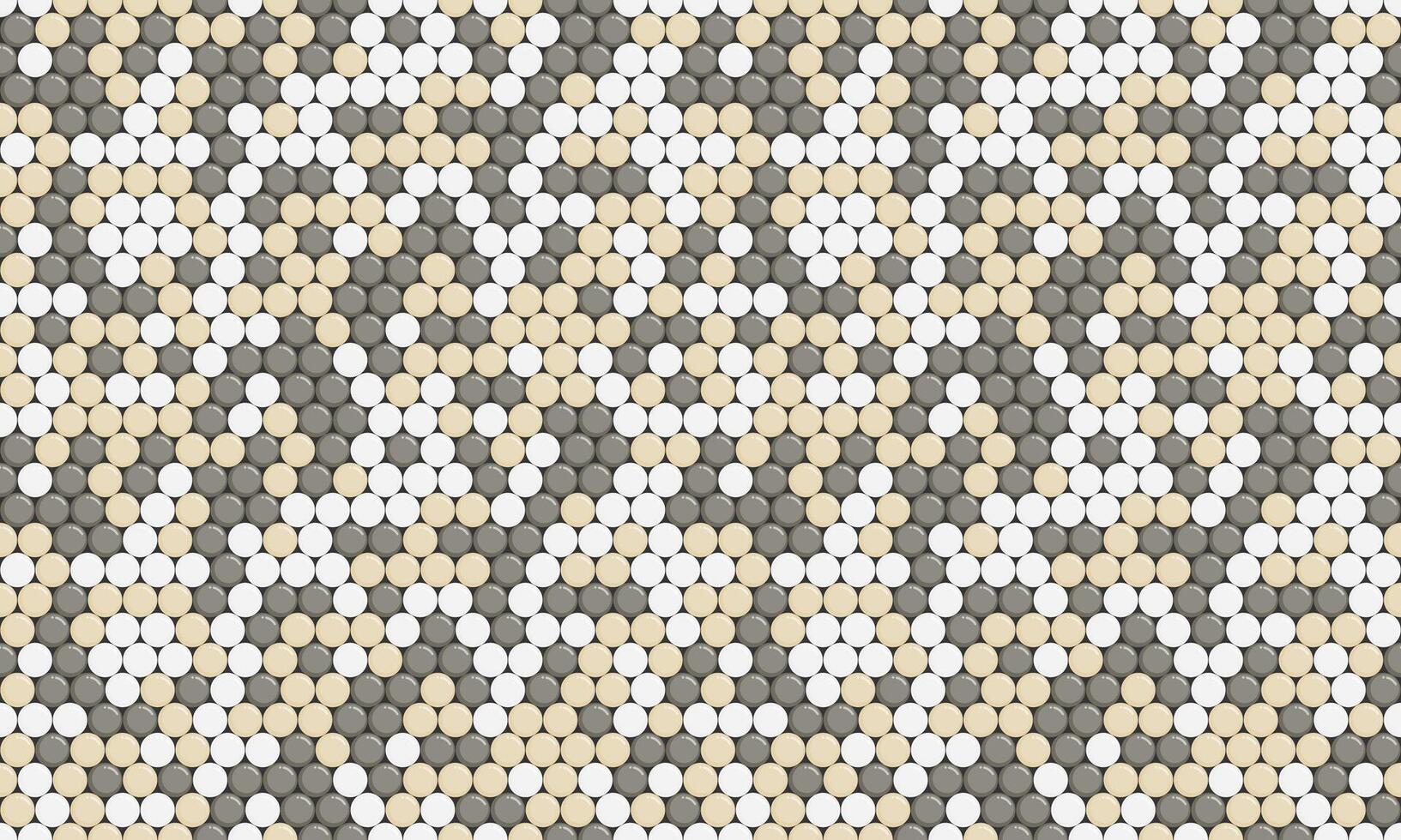 Abstract geometric seamless pattern. Elegant neutral color palette of beige, gray, and white circles create a sophisticated, modern design ideal for backgrounds, textiles, or website design. vector