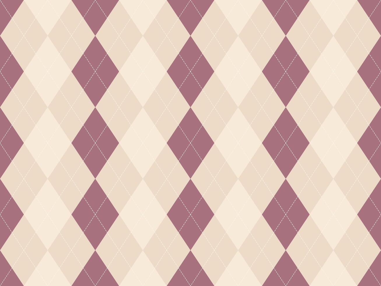 Elegant argyle pattern in soft mauve and beige. Perfect for backgrounds, textiles, or branding projects. This sophisticated design evokes a sense of classic style and understated luxury. vector