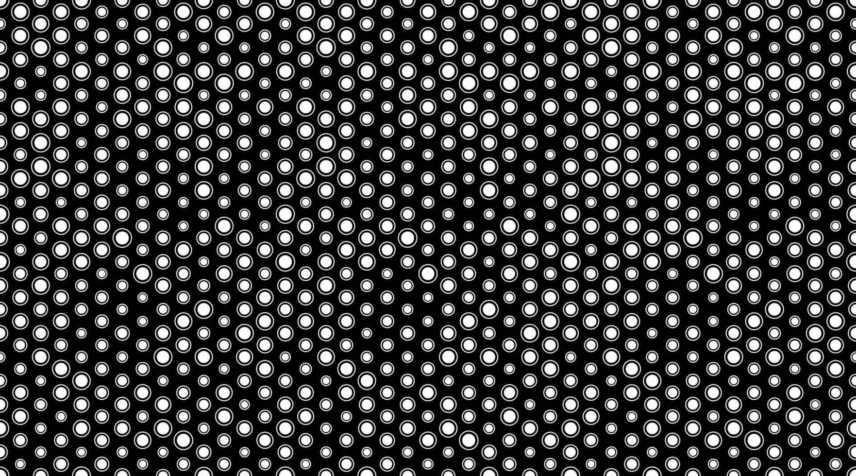 Abstract monochrome pattern of varying sized circles, creating a dynamic visual texture. Ideal for backgrounds, website design, or modern graphic art. Suggests movement, technology, or data flow. vector