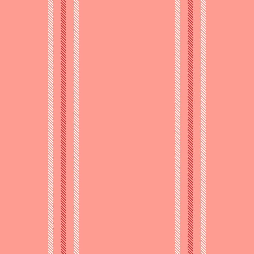 Give pattern vertical texture, trendy stripe seamless background. Infant textile fabric lines in red and white colors. vector