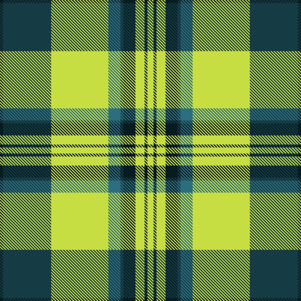 Vibrant lime green and teal plaid pattern. Perfect for textile design, fashion, website backgrounds, or any project needing a bold, energetic texture. vector