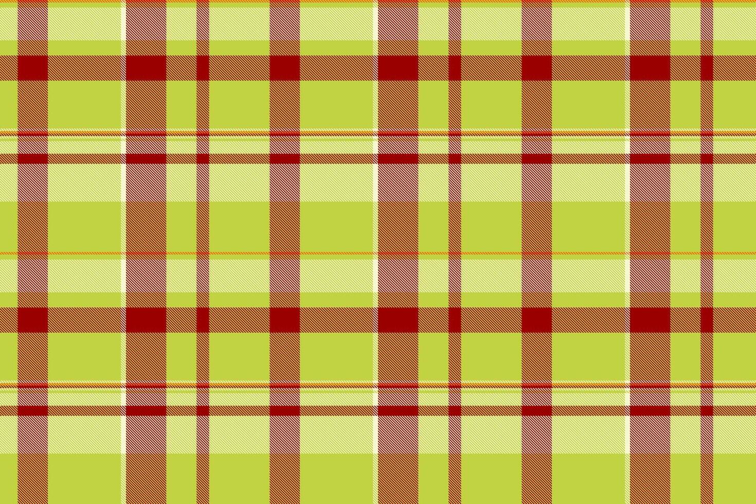 Retro texture pattern seamless, fit fabric textile tartan. 1960s check plaid background in lime and red colors. vector
