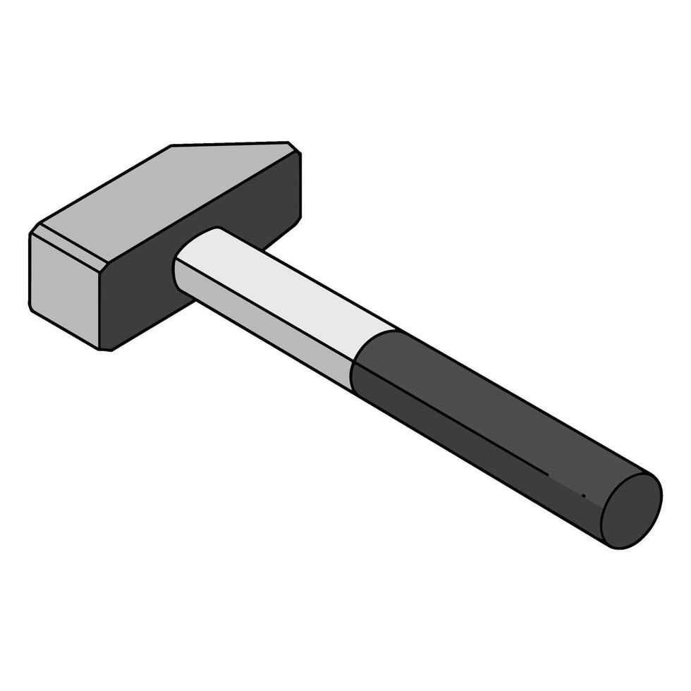 A Realistic 3D Hammer Illustration vector