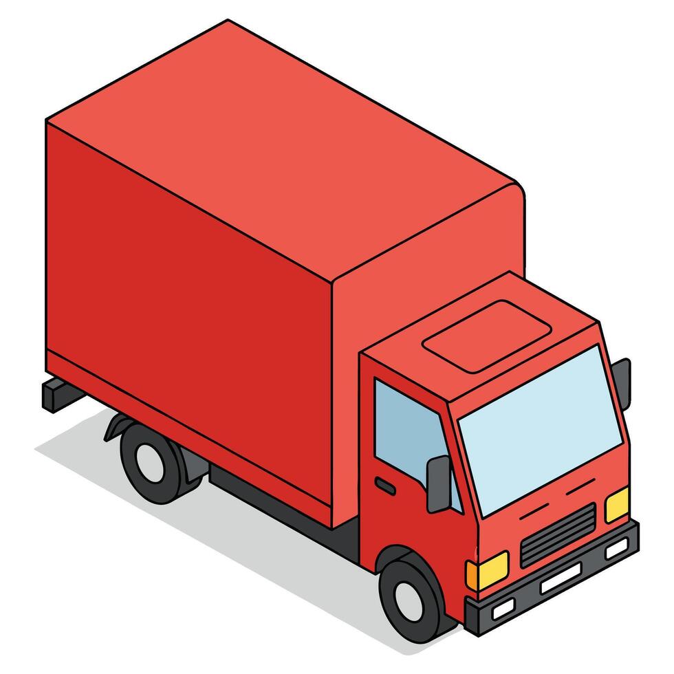 red delivery truck icon vector
