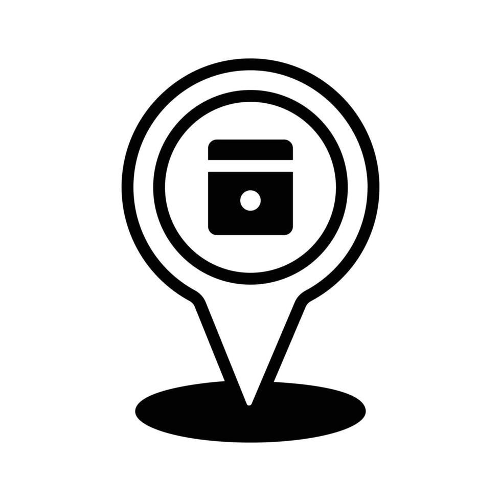 Handy glyph icon of marked laundry location pin vector