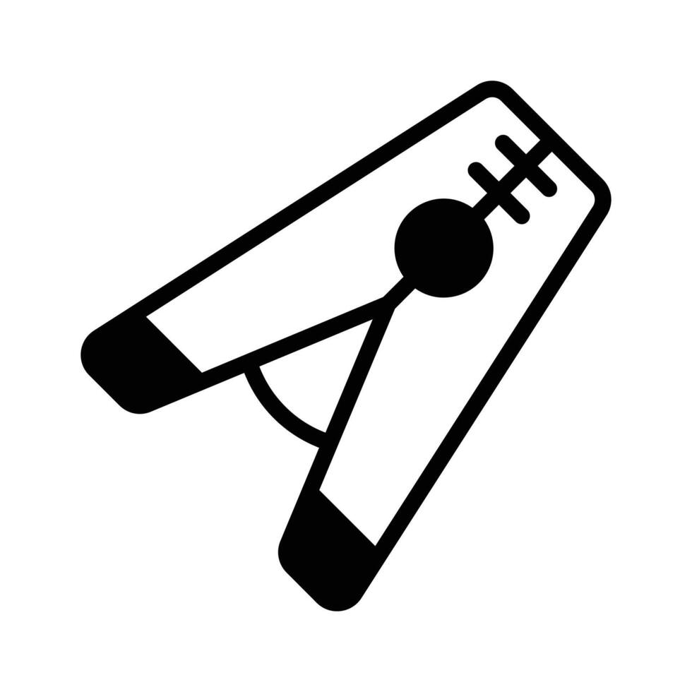 Premium glyph icon of small clothes pin clip vector