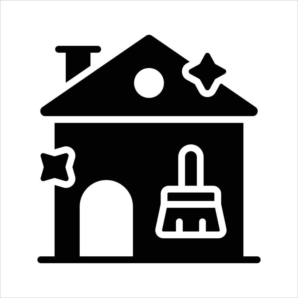 Easy to use glyph icon of modern home cleaning. vector