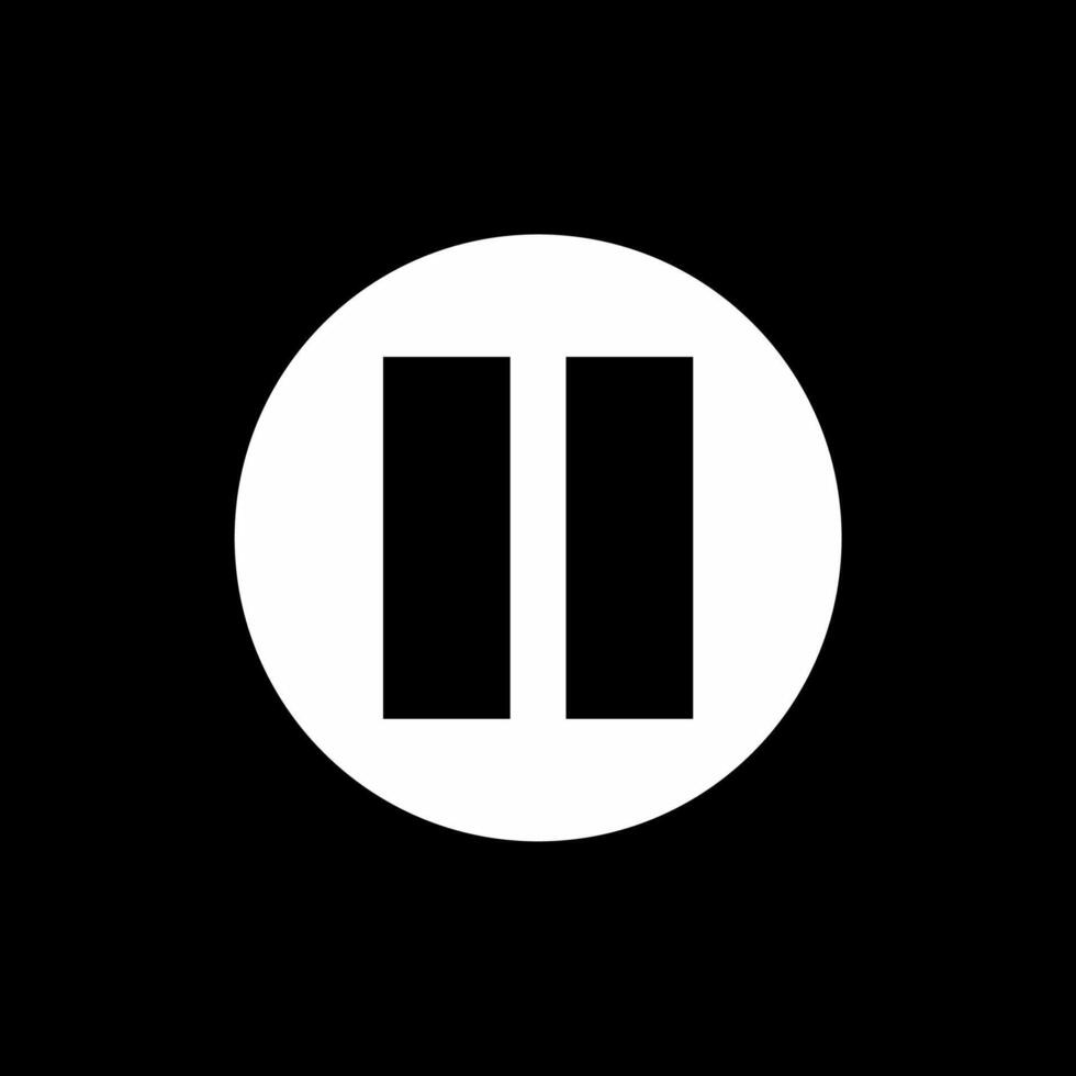 Minimalist Pause Button Icon vector