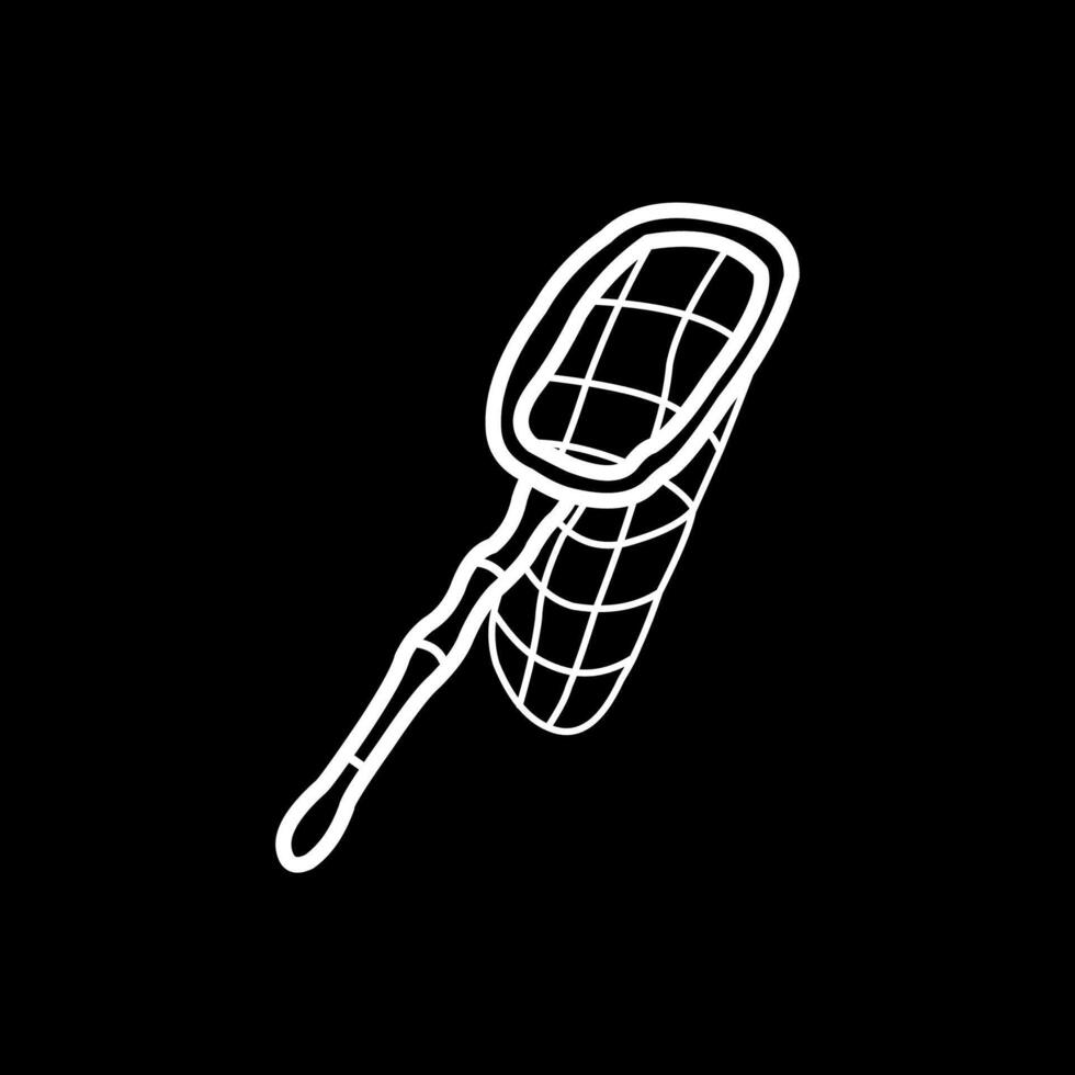 Minimalist Bug Catching Net Line Art vector