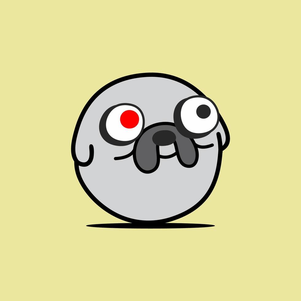 Cute but Creepy Pug Face vector