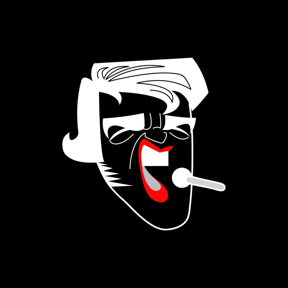 Bold Singer with Microphone vector