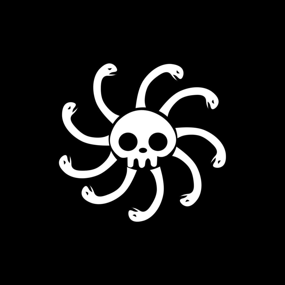 Hydra-Inspired Pirate Skull Emblem vector