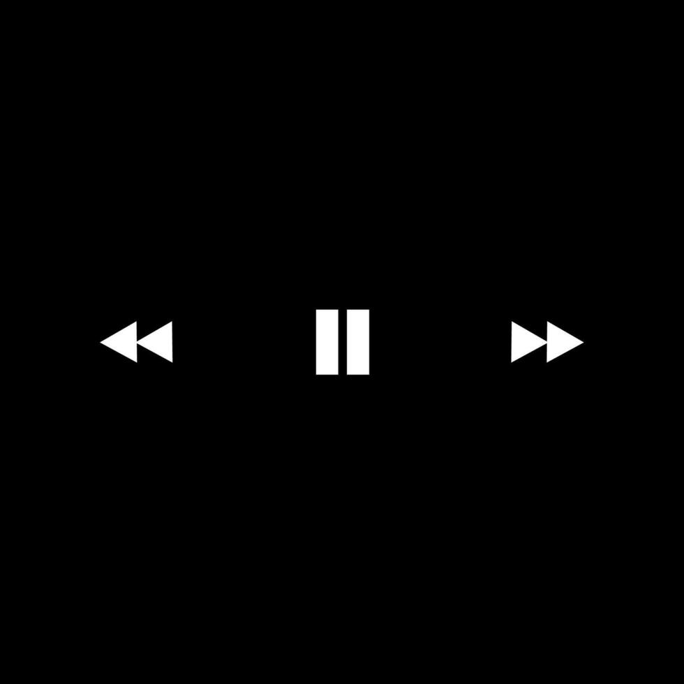 Control Buttons Icon, Pause, Forward, Rewind vector