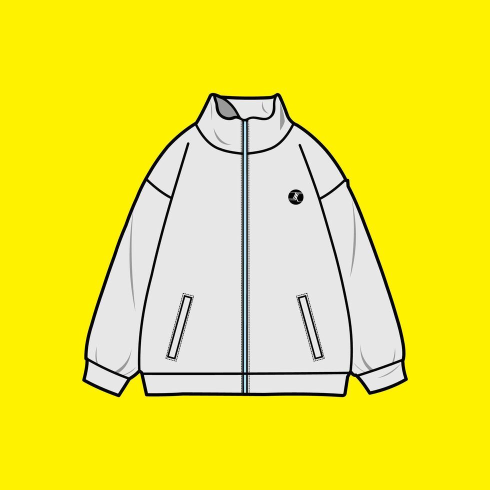 Gray jacket on yellow background vector