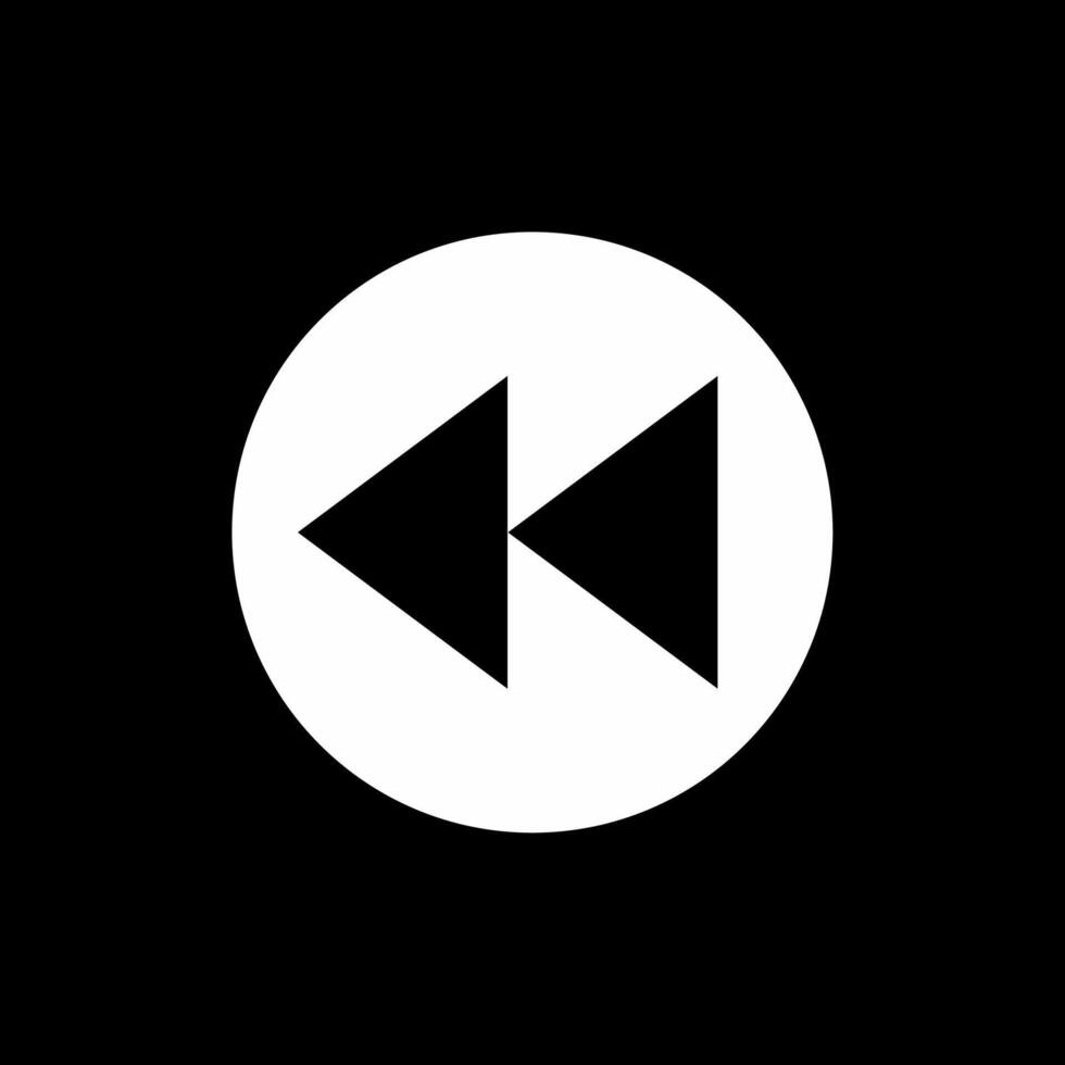 a white arrow pointing in a circle on a black background vector