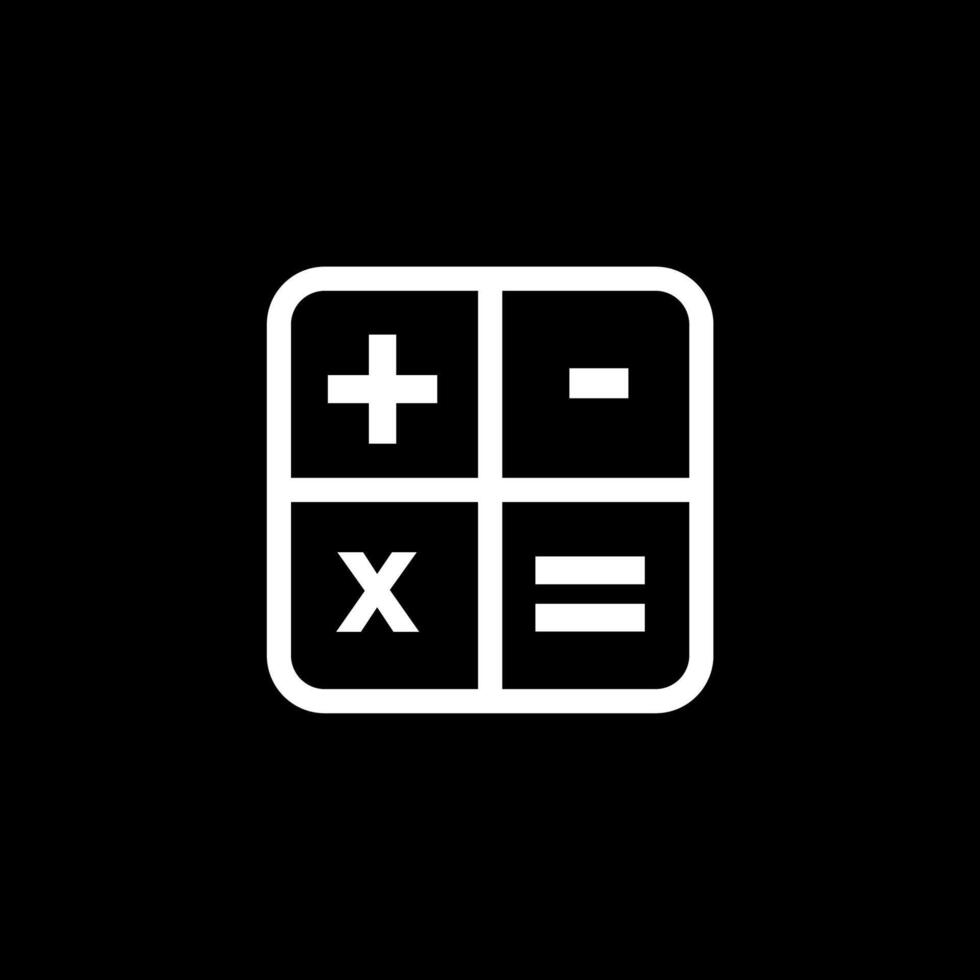 Calculator Icon. Math Symbols on Black Background vector