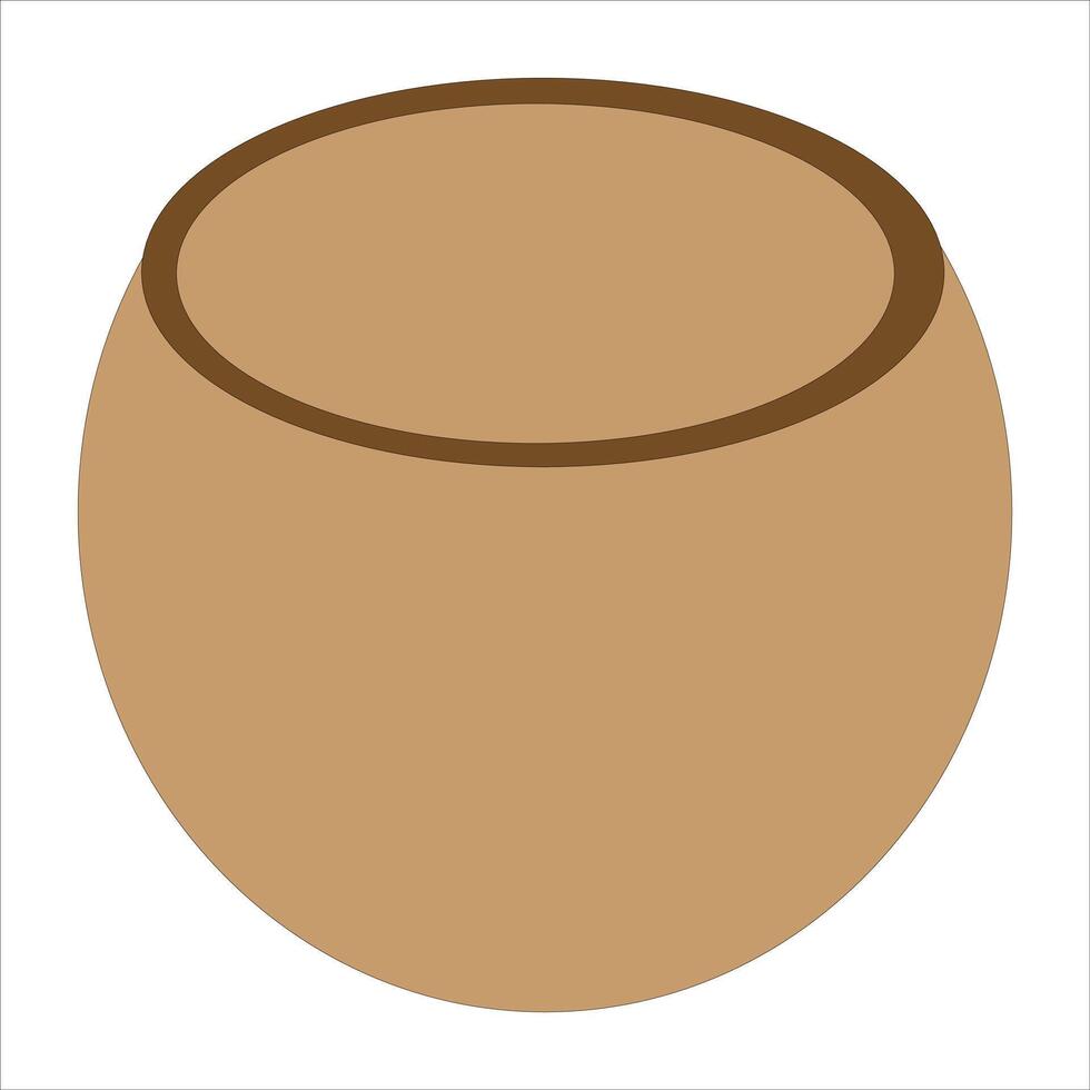 Classic terracotta earthen pot design, symbol of rural utility and tradition. vector