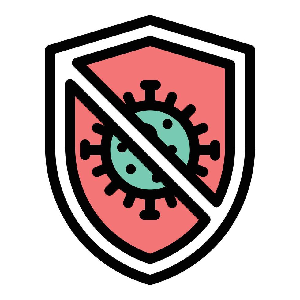 Antivirus icon flat line style illustration representing digital security and malware protection, suitable for cybersecurity services, software applications, and IT protection systems vector
