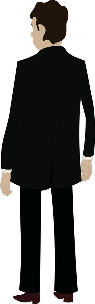 Cartoon Businessman Back View. Professional Male Character in Suit for Animation, Explainer Videos, Office Cartoon Scenes, Business Character Pack Illustration vector