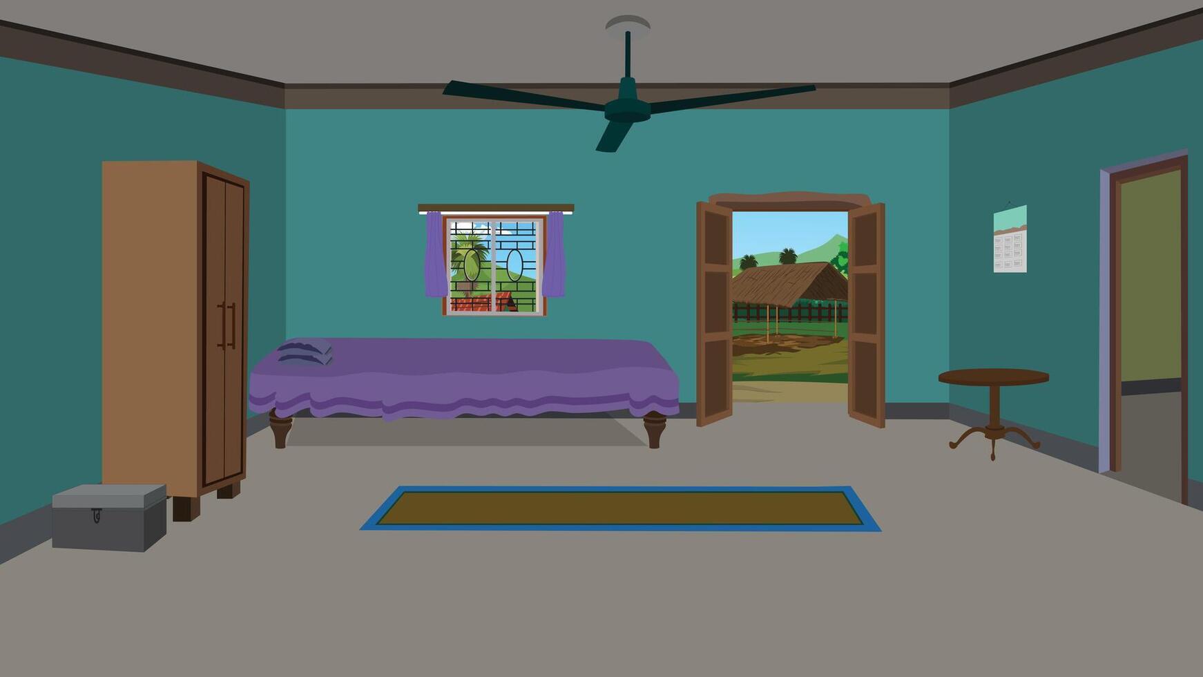 Colorful room design illustration vector