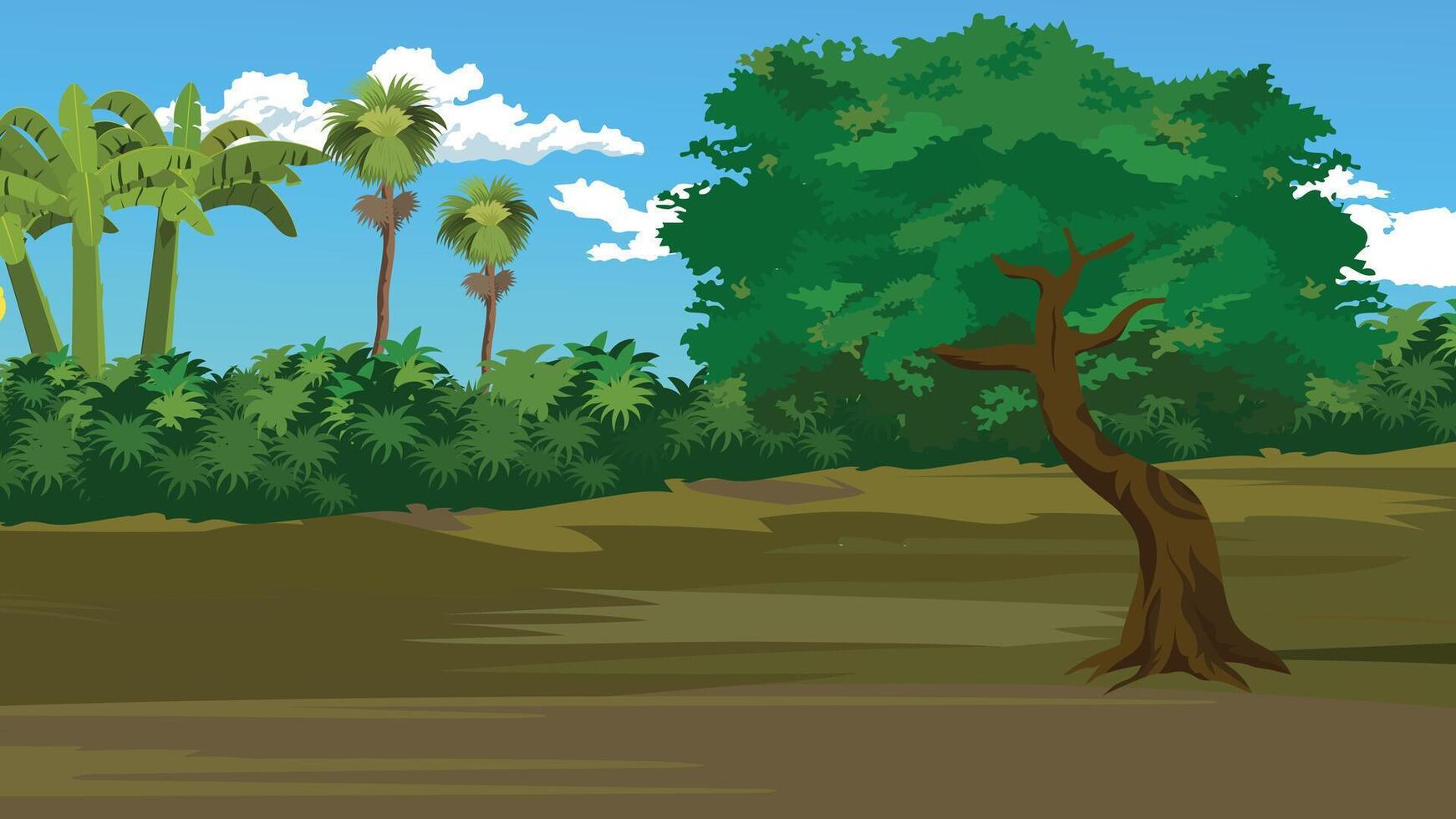 Colorful trees in a scenic landscape vector