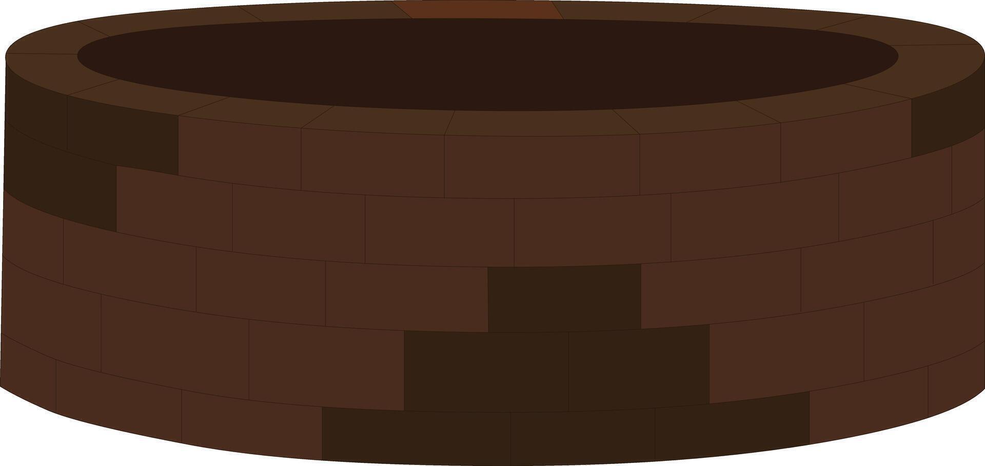 A brown brick well illutration. Ancient Indian well design for cartoon animation vector