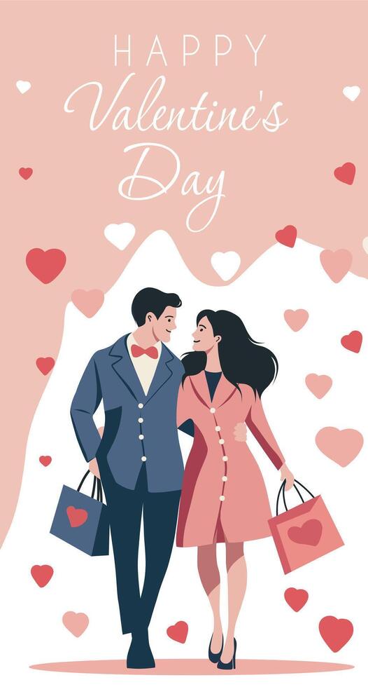 Valentine's Day couple illustration vector