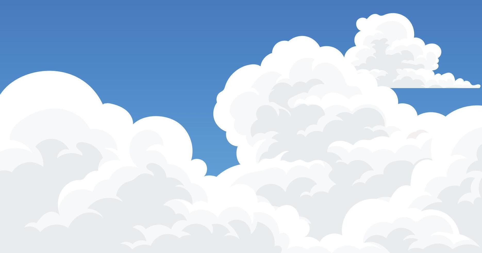 Cloudscape in Bright Blue Sky, summer season outdoor vector