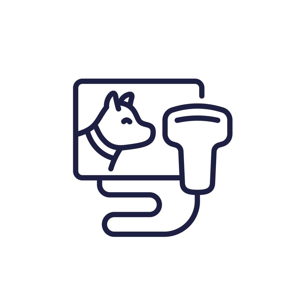 ultrasound for dogs line icon on white vector