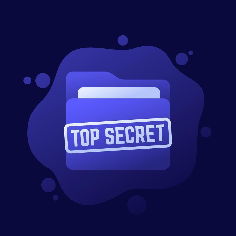 top secret folder icon, design vector