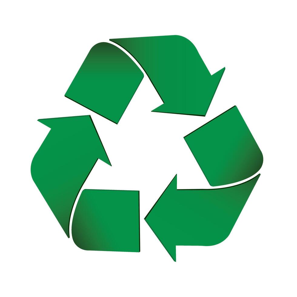 Green Recycling Symbol. Reducing waste and reusing, zero waste. vector