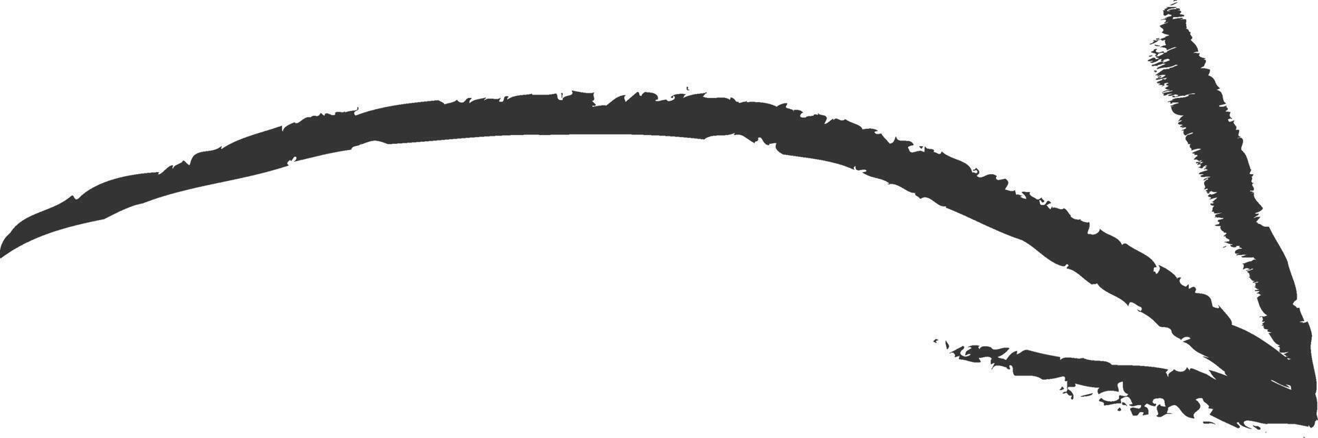 Dark brush stroke forming an arrow shape grey vector