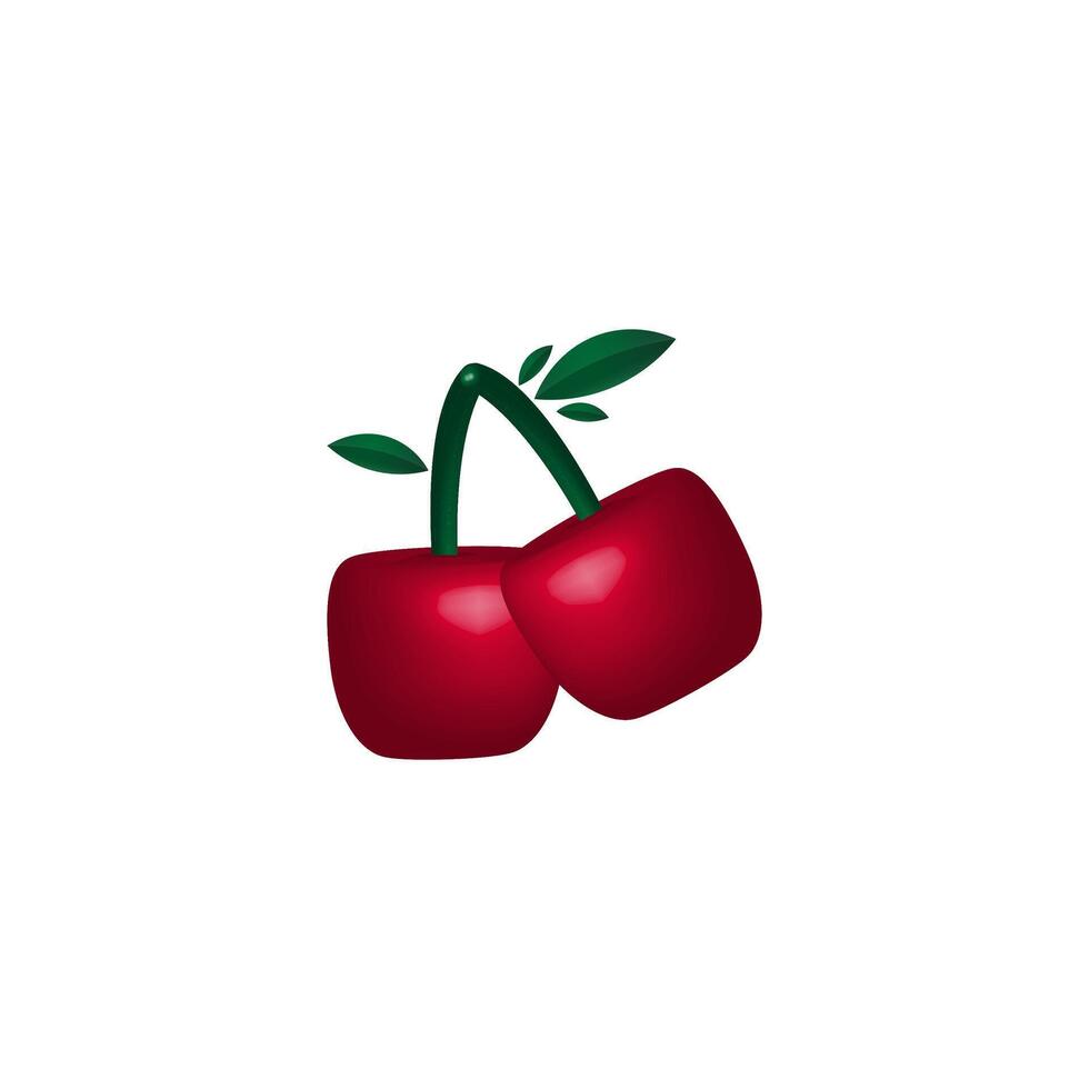 3D mockup icon cherry inspiration template for web icon graphic resource, fruit concept eps 10 vector