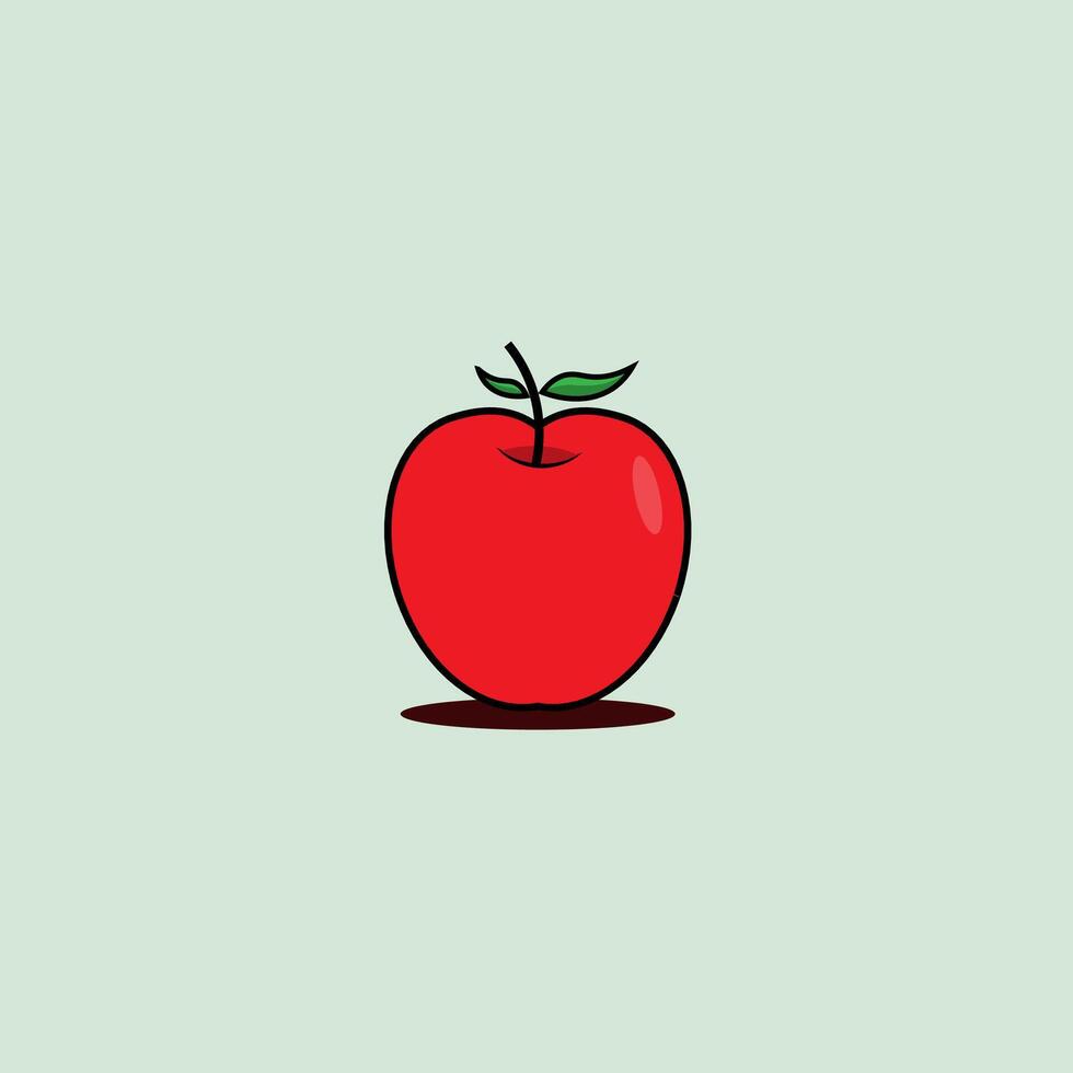 red apple flat design with stroke line icon simple creative concept web icon eps 10 vector