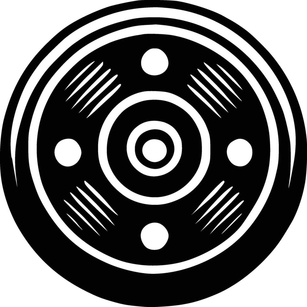 Circular abstract symbol with concentric circles dots and diagonal lines vector