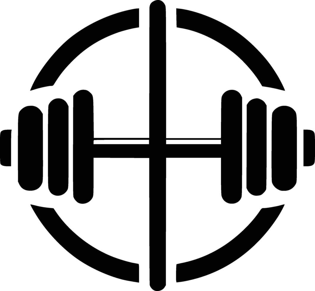 Simple and Strong Dumbbell Fitness Icon Symbol Representing Health vector