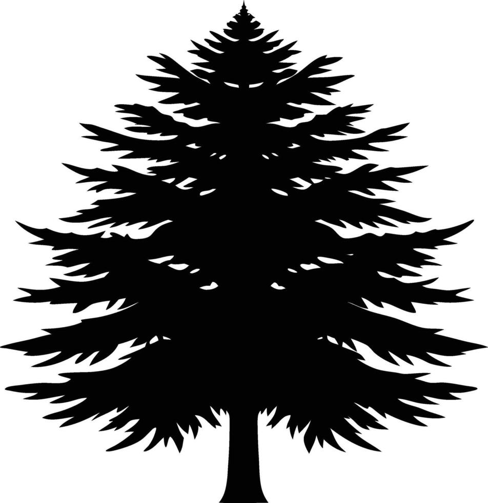 A Majestic Evergreen Tree Silhouette Detailed and Intricate vector