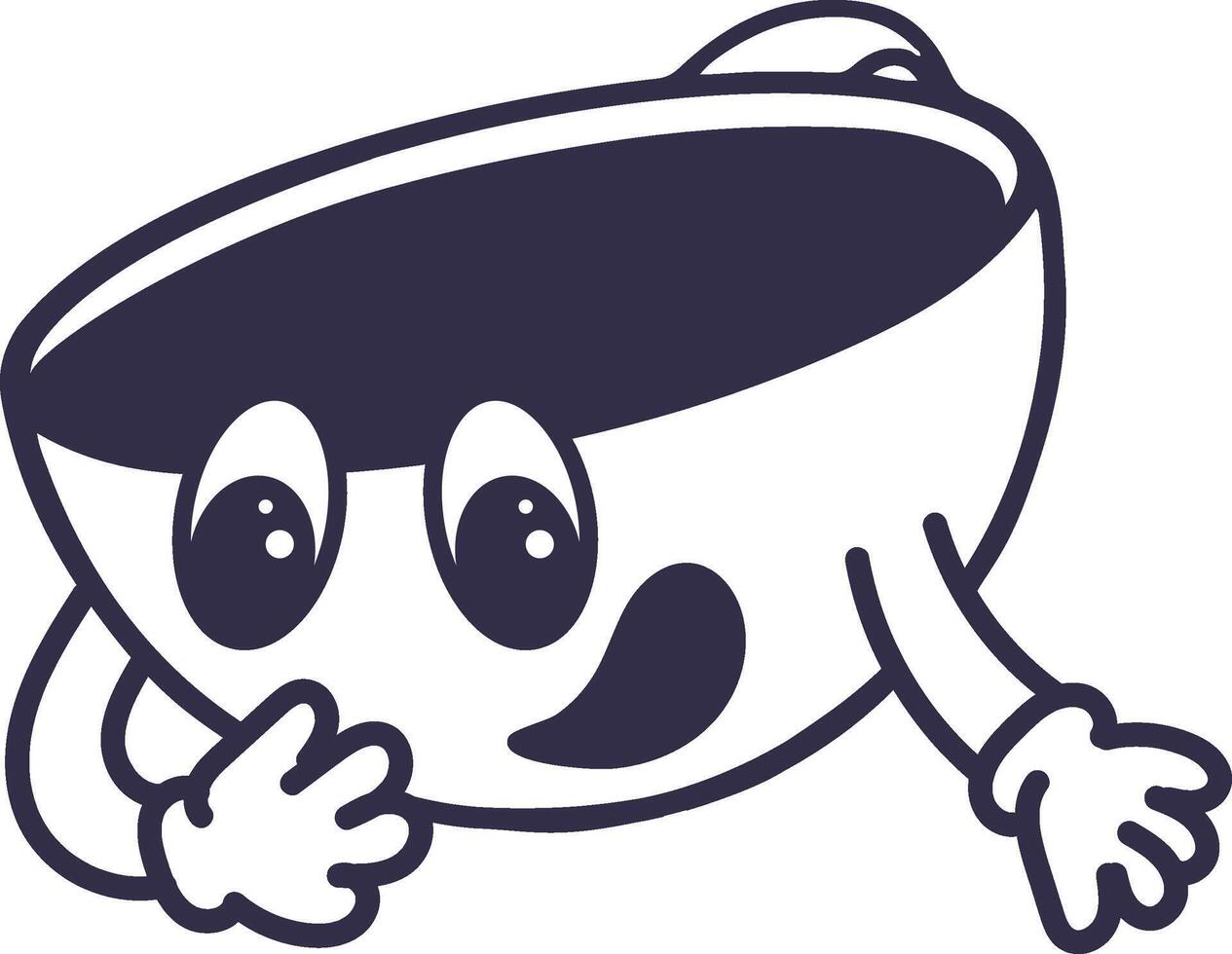 Happy cup of coffee. Comic character with emotional face. vector
