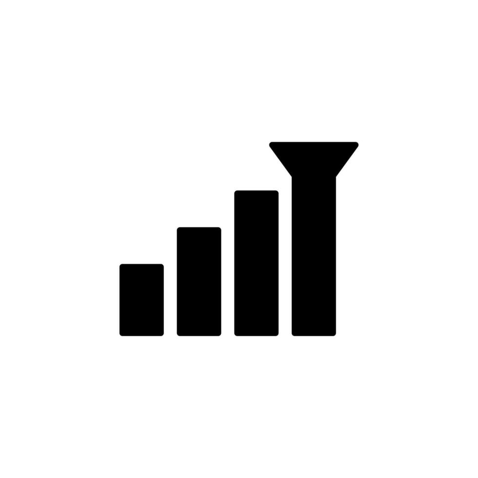 Signal Strength Solid Icon for Interface vector