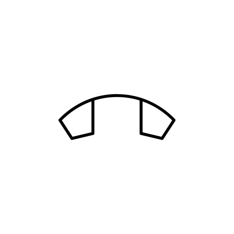 Red Button Call End Line Icon vector