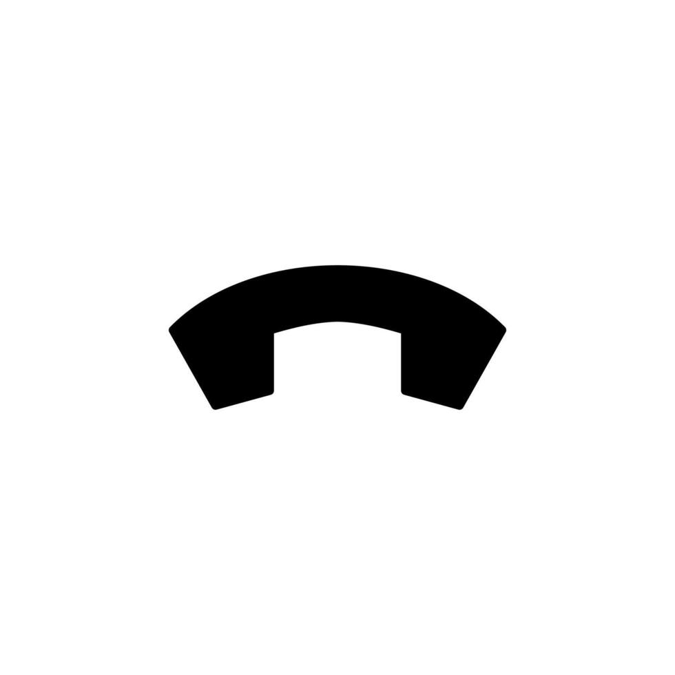 Button Call End Solid Icon vector