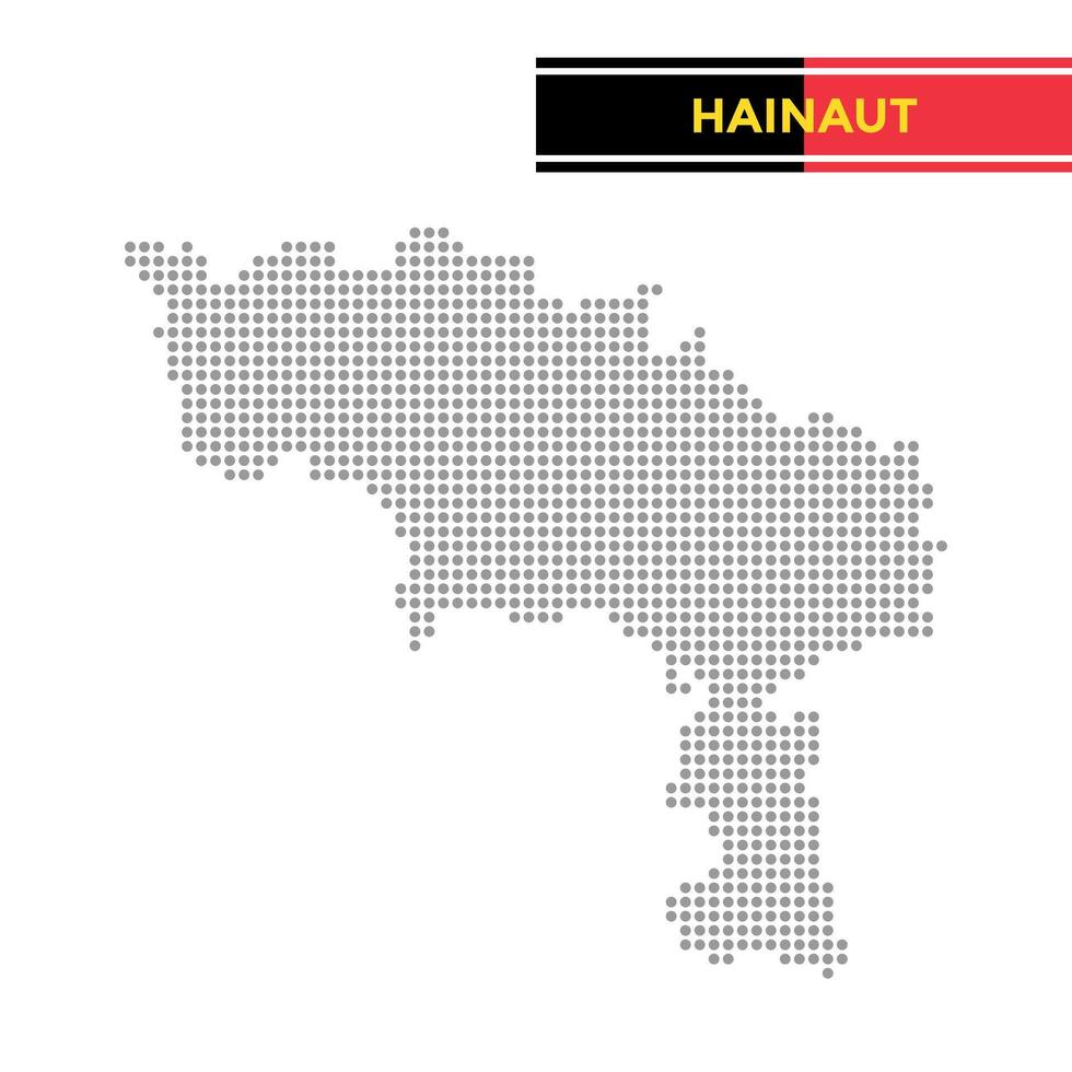Dotted map of Hainaut Province in Belgium vector