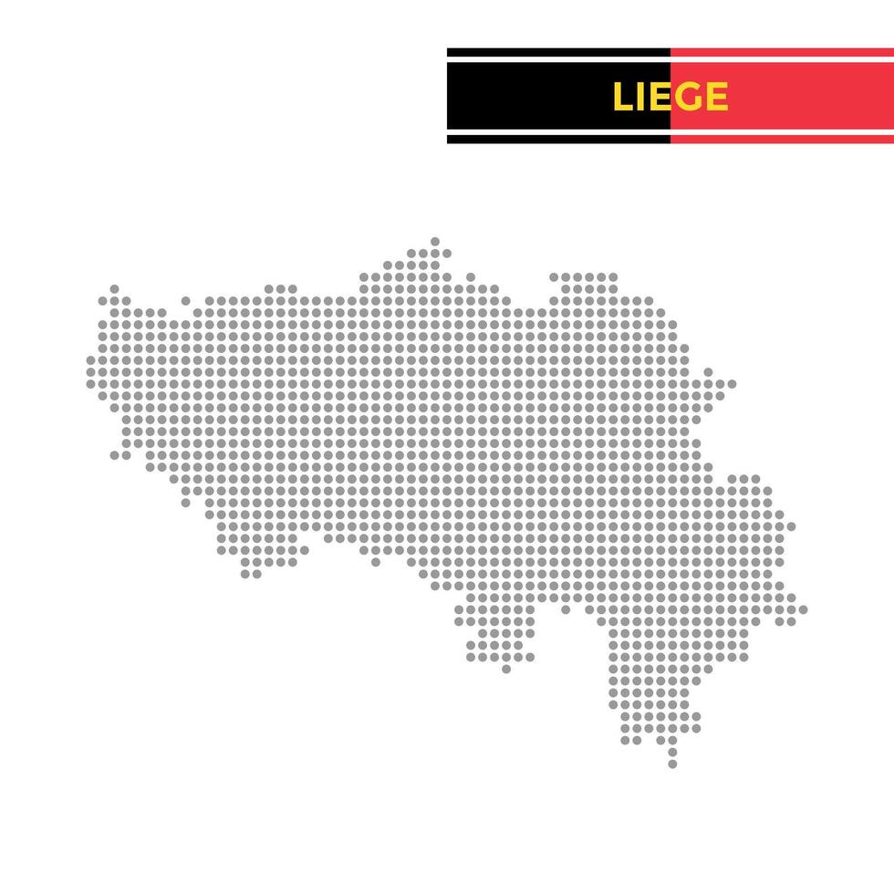Dotted map of Liege Province in Belgium vector