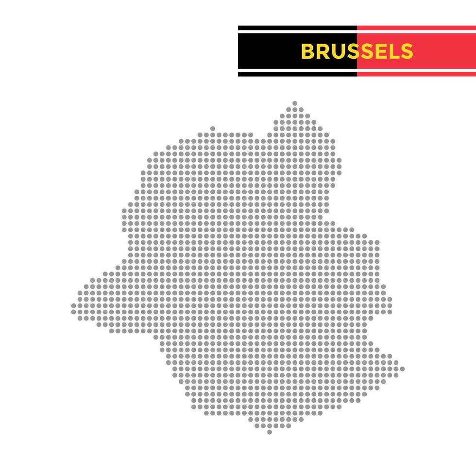 Dotted map of Brussels Capital City in Belgium vector