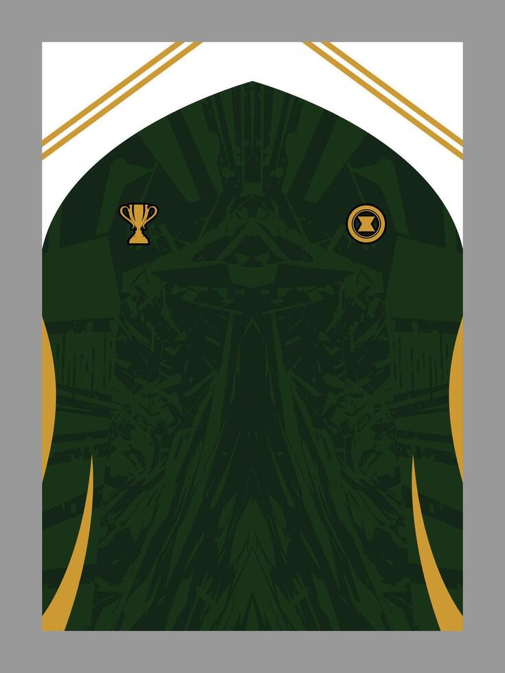 Green Jersey with Gold Accents and Abstract Graphic vector