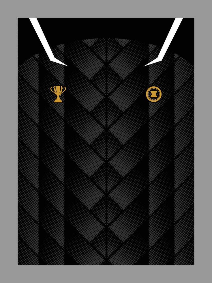 Black Jersey with Chevron Texture and Golden Embellishments vector