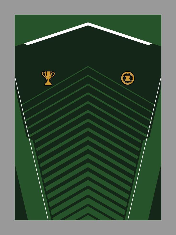 Green Jersey Design with Chevron Pattern and Geometric Accents vector