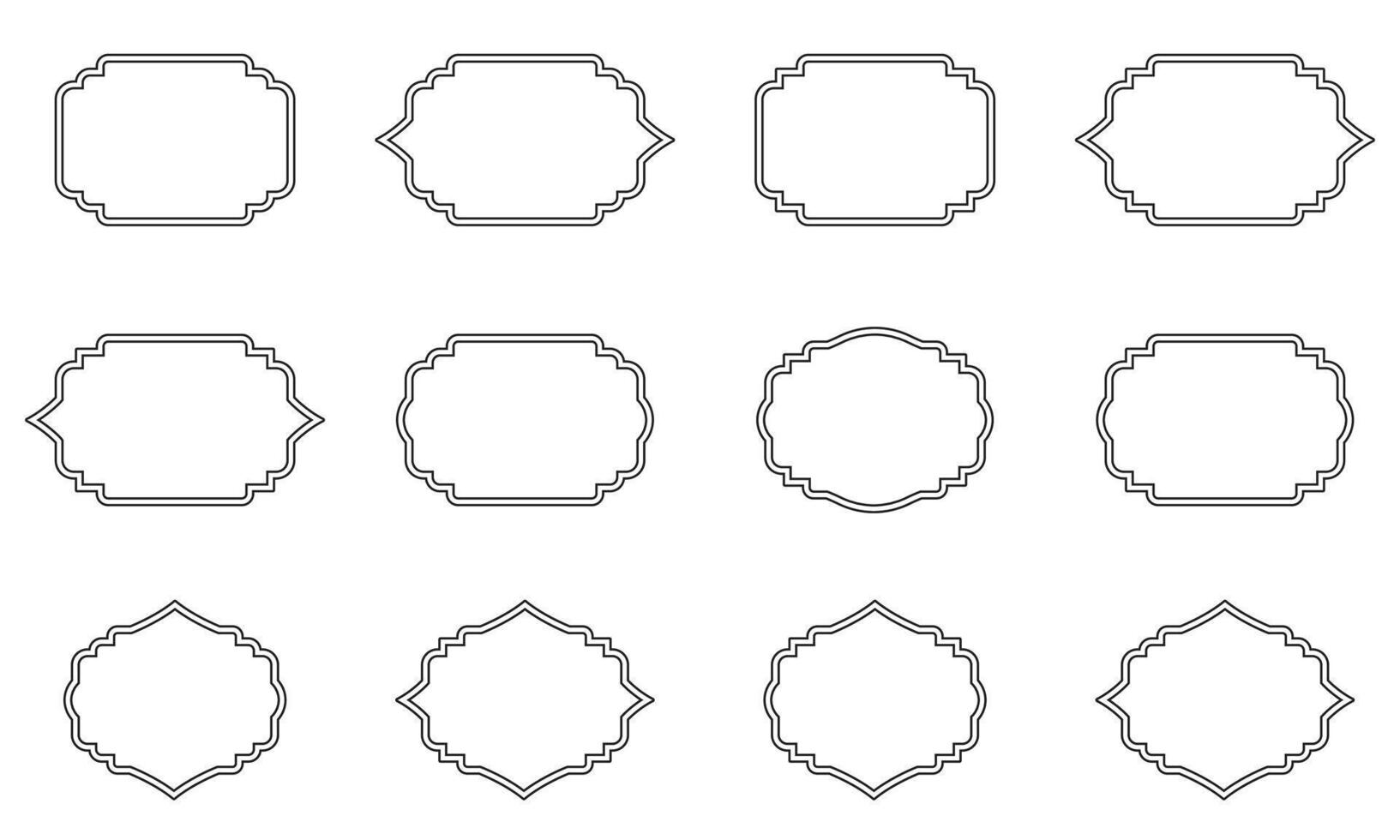 Ornamental Badge Shapes Set vector